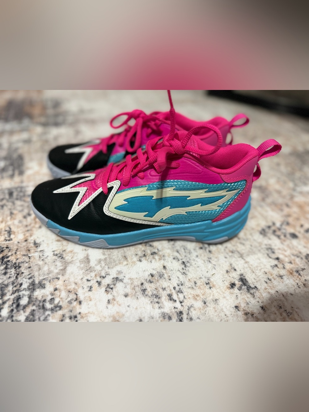 Puma Kids Pink, Teal & Black Athletic Sneakers